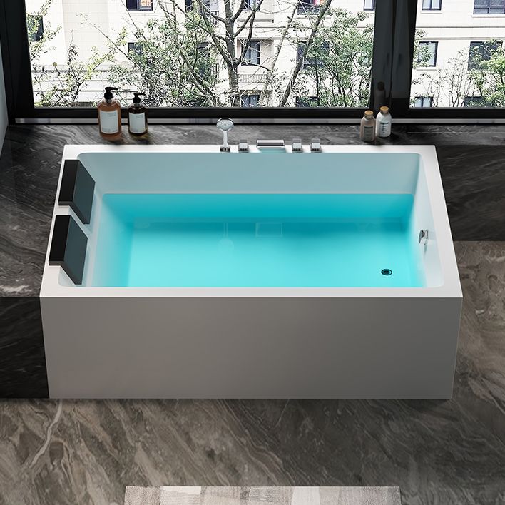 Modern Rectangular Acrylic Bathtub Stand Alone Soaking White Bath Clearhalo 'Bathroom Remodel & Bathroom Fixtures' 'Bathtubs' 'Home Improvement' 'home_improvement' 'home_improvement_bathtubs' 'Showers & Bathtubs' 1200x1200_066594ce-290f-437d-aedc-672d76a40349