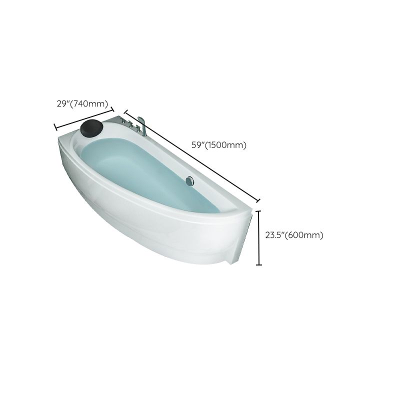 Back to Wall Corner Bathtub Acrylic White Modern Soaking Bath Clearhalo 'Bathroom Remodel & Bathroom Fixtures' 'Bathtubs' 'Home Improvement' 'home_improvement' 'home_improvement_bathtubs' 'Showers & Bathtubs' 1200x1200_0678e4bb-91a2-46f8-92d1-483c2adea0dd