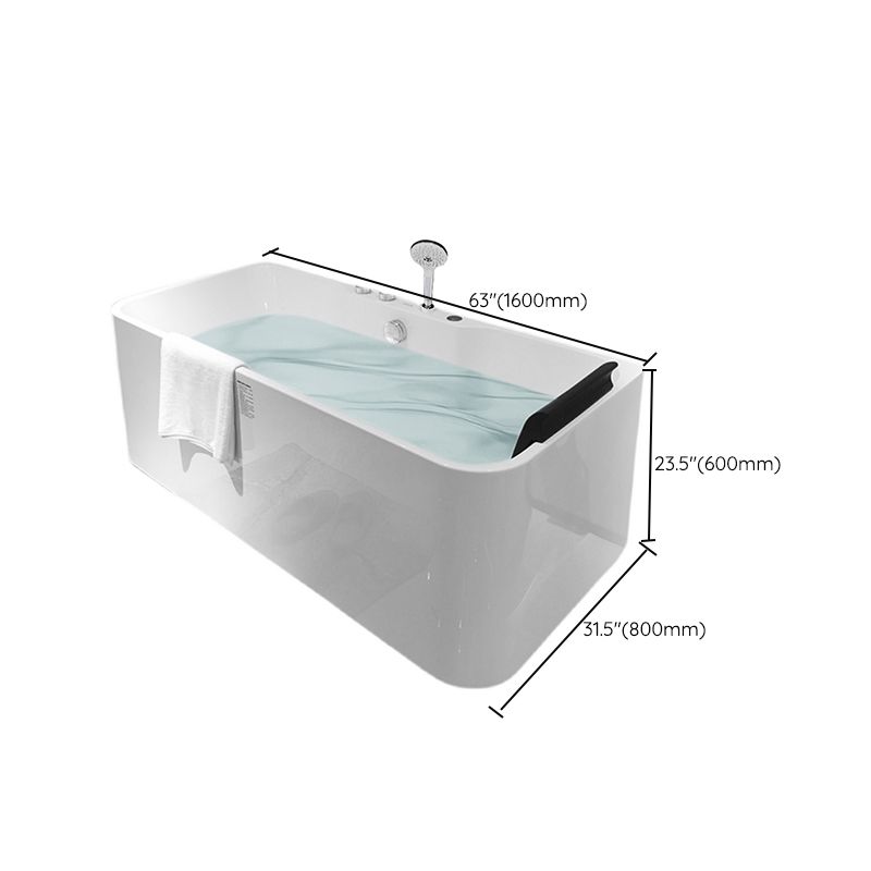 Acrylic Rectangular Tub Freestanding Soaking Bath , 31.5-inch Wide Clearhalo 'Bathroom Remodel & Bathroom Fixtures' 'Bathtubs' 'Home Improvement' 'home_improvement' 'home_improvement_bathtubs' 'Showers & Bathtubs' 1200x1200_068033b8-4d0f-4e12-b02a-4126c80bae92