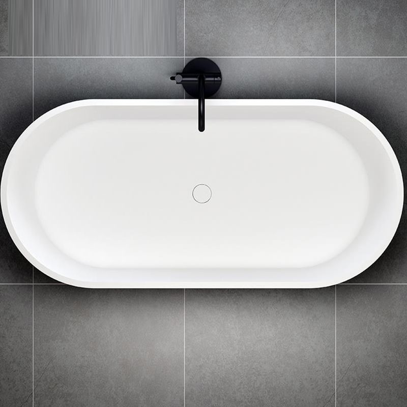 Stone Soaking Bathtub Antique Finish Oval Back to Wall Bath Tub (Faucet not Included) Clearhalo 'Bathroom Remodel & Bathroom Fixtures' 'Bathtubs' 'Home Improvement' 'home_improvement' 'home_improvement_bathtubs' 'Showers & Bathtubs' 1200x1200_06869a75-9e56-4434-8559-c93794b9ada3