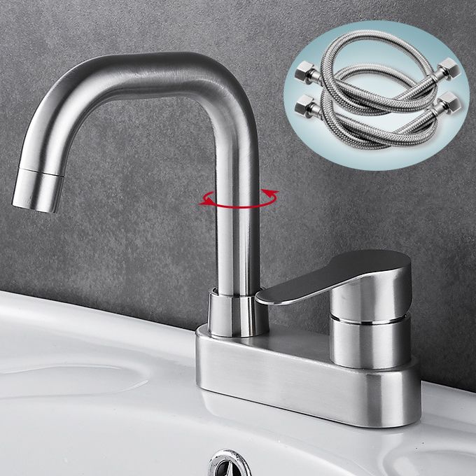 Bathroom Sink 304 Stainless Steel Center Faucet, Single Handle Bathroom Vanity Faucet Clearhalo 'bathroom_sink_faucets' 'Conjunta de Baño y Conjunta de Grifo' 'Coronamiento de Baño y Dispositivo de Baño' 'Grifo del lavabo del baño' 'Hogar' 'home_improvement' 'home_improvement_bathroom_sink_faucets' 'Mejoras para el hogar' 1200x1200_06898843-a777-4876-845d-c012298c88e5