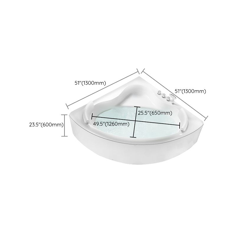 Modern Corner Bathtub Acrylic Soaking Back to Wall Center-Back Bath Clearhalo 'Bathroom Remodel & Bathroom Fixtures' 'Bathtubs' 'Home Improvement' 'home_improvement' 'home_improvement_bathtubs' 'Showers & Bathtubs' 1200x1200_06ca7ebe-296b-4b2b-b0ed-888c5a5e1c54