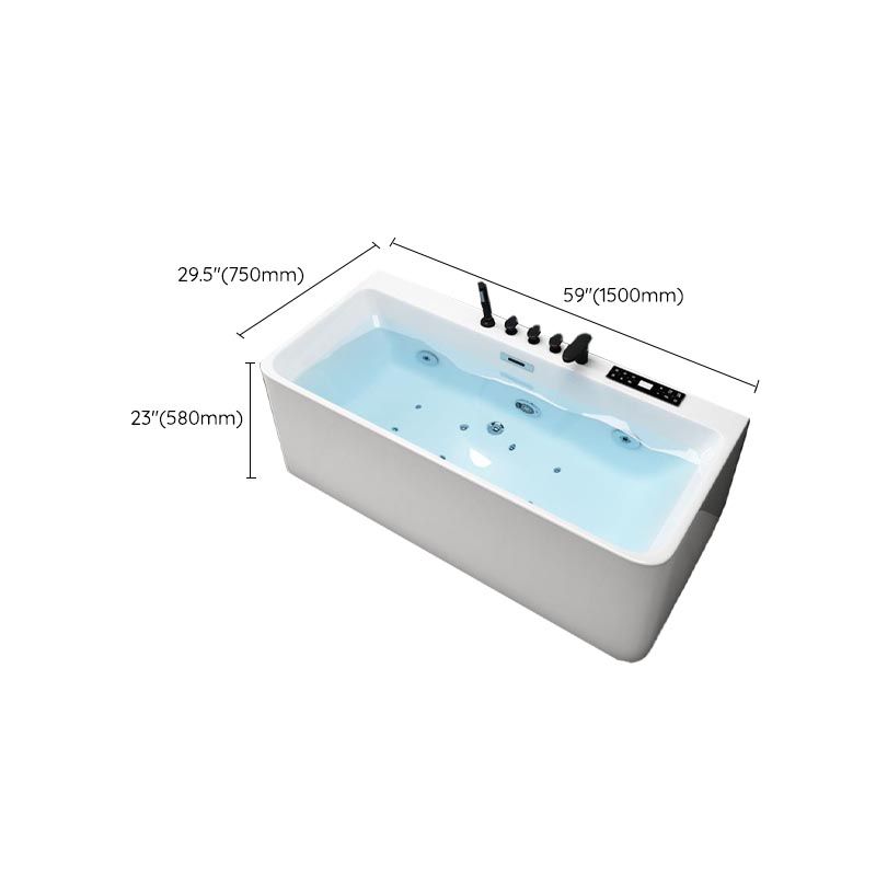 Modern Rectangular Bath Tub with Drain and Overflow Trim Bathtub Clearhalo 'Bathroom Remodel & Bathroom Fixtures' 'Bathtubs' 'Home Improvement' 'home_improvement' 'home_improvement_bathtubs' 'Showers & Bathtubs' 1200x1200_06cde171-2526-4e20-9688-2ee1537bd5ce