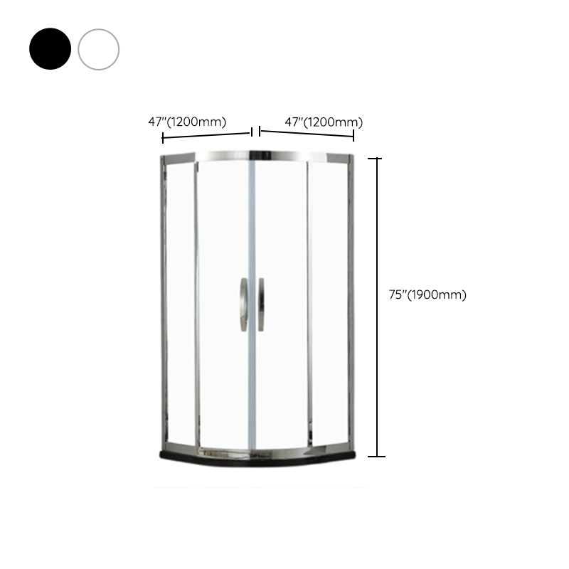 Round 8mm Tempered Shower Enclosure with Fixed Panel and Double Handles Clearhalo 'Bathroom Remodel & Bathroom Fixtures' 'Home Improvement' 'home_improvement' 'home_improvement_shower_stalls_enclosures' 'Shower Stalls & Enclosures' 'shower_stalls_enclosures' 'Showers & Bathtubs' 1200x1200_06cdf549-0fc6-4d41-9086-512588f5df96