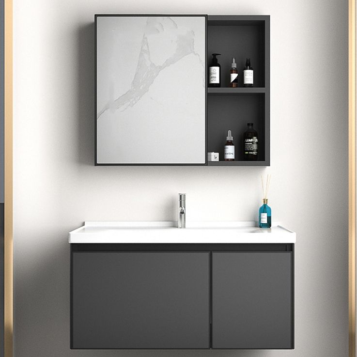 Rectangular Bathroom Vanity Single Sink Modern Gray Metal Base Vanity Set Clearhalo 'Bathroom Remodel & Bathroom Fixtures' 'Bathroom Vanities' 'bathroom_vanities' 'Home Improvement' 'home_improvement' 'home_improvement_bathroom_vanities' 1200x1200_06d5f7d3-5b43-4a57-89fa-582027e304cd