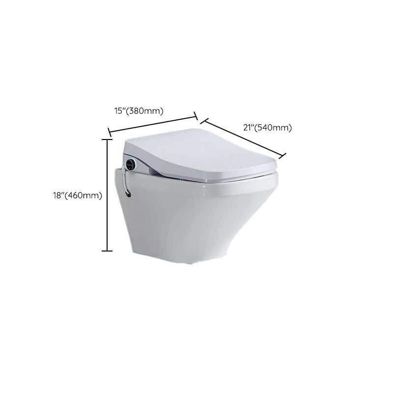 Elongated Wall Mounted Bidet 18.1" H Cotton White Smart Bidet with Warm Air Dryer Clearhalo 'Bathroom Remodel & Bathroom Fixtures' 'Bidets' 'Home Improvement' 'home_improvement' 'home_improvement_bidets' 'Toilets & Bidets' 1200x1200_06e8e34e-ea82-4401-86cf-8f631bf90a6f