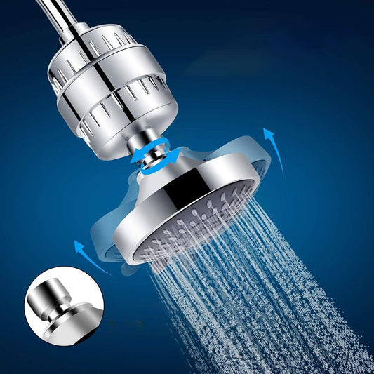 5 Sprays Shower Head Wall-Mount Silver Round Fixed Shower Head Clearhalo 'Bathroom Remodel & Bathroom Fixtures' 'Home Improvement' 'home_improvement' 'home_improvement_shower_heads' 'Shower Heads' 'shower_heads' 'Showers & Bathtubs Plumbing' 'Showers & Bathtubs' 1200x1200_06eebaa5-d793-484e-ac10-134d91057b5f