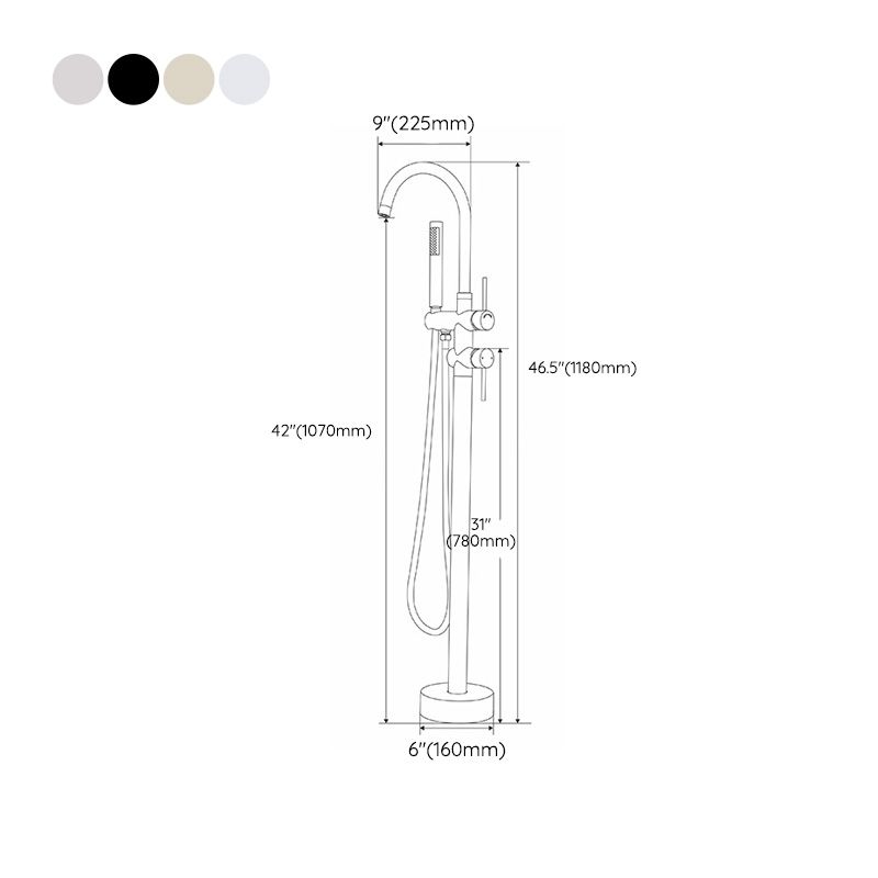 Modern Freestanding Tub Filler Floor Mounted Tub Faucet with Dual Handle Clearhalo 'Bathroom Remodel & Bathroom Fixtures' 'Bathtub Faucets' 'bathtub_faucets' 'Home Improvement' 'home_improvement' 'home_improvement_bathtub_faucets' 1200x1200_06feca75-3fe8-4ab2-a194-1ee8af0bebad