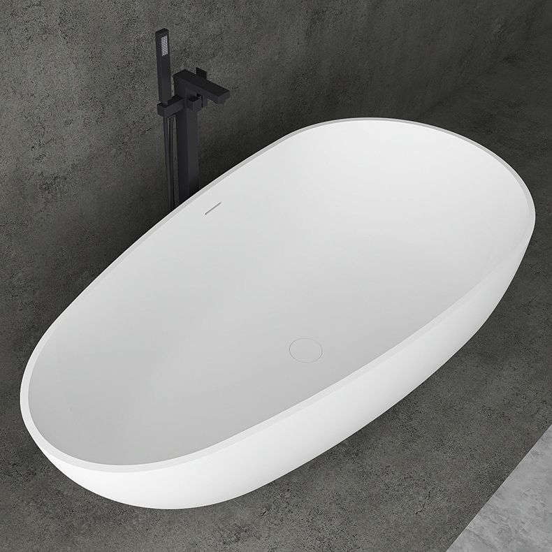 Soaking Stand Alone Tub with Drain Bathroom White Stone Bathtub Clearhalo 'Bathroom Remodel & Bathroom Fixtures' 'Bathtubs' 'Home Improvement' 'home_improvement' 'home_improvement_bathtubs' 'Showers & Bathtubs' 1200x1200_070697e7-63c6-403f-b450-a96724e696fc