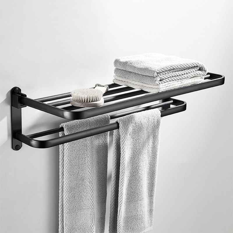 Modern Classic Bath Hardware Set Matte Black Robe Hooks/Towel Bar & Bath Shelf Clearhalo 'Bathroom Hardware Sets' 'Bathroom Hardware' 'Bathroom Remodel & Bathroom Fixtures' 'bathroom_hardware_sets' 'Home Improvement' 'home_improvement' 'home_improvement_bathroom_hardware_sets' 1200x1200_0715ee47-a6c8-40b9-93ff-1190a9cfb291