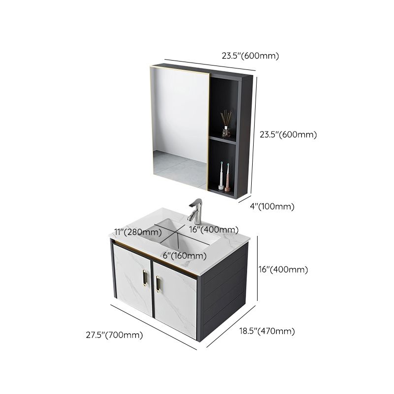 Modern Style Bath Vanity Dirt Resistant Wall Mount Bath Vanity with Faucet Clearhalo 'Bathroom Remodel & Bathroom Fixtures' 'Bathroom Vanities' 'bathroom_vanities' 'Home Improvement' 'home_improvement' 'home_improvement_bathroom_vanities' 1200x1200_071a000a-3d34-4a72-8757-6fe95982e61e