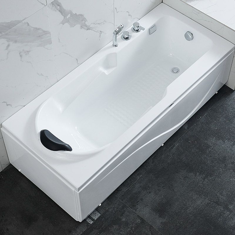 Modern White Acrylic Bathtub Rectangle Freestand Soaking Bathtub with Drain Bath Tub Clearhalo 'Bathroom Remodel & Bathroom Fixtures' 'Bathtubs' 'Home Improvement' 'home_improvement' 'home_improvement_bathtubs' 'Showers & Bathtubs' 1200x1200_071ec64b-9580-43b8-aae4-926648c24c26