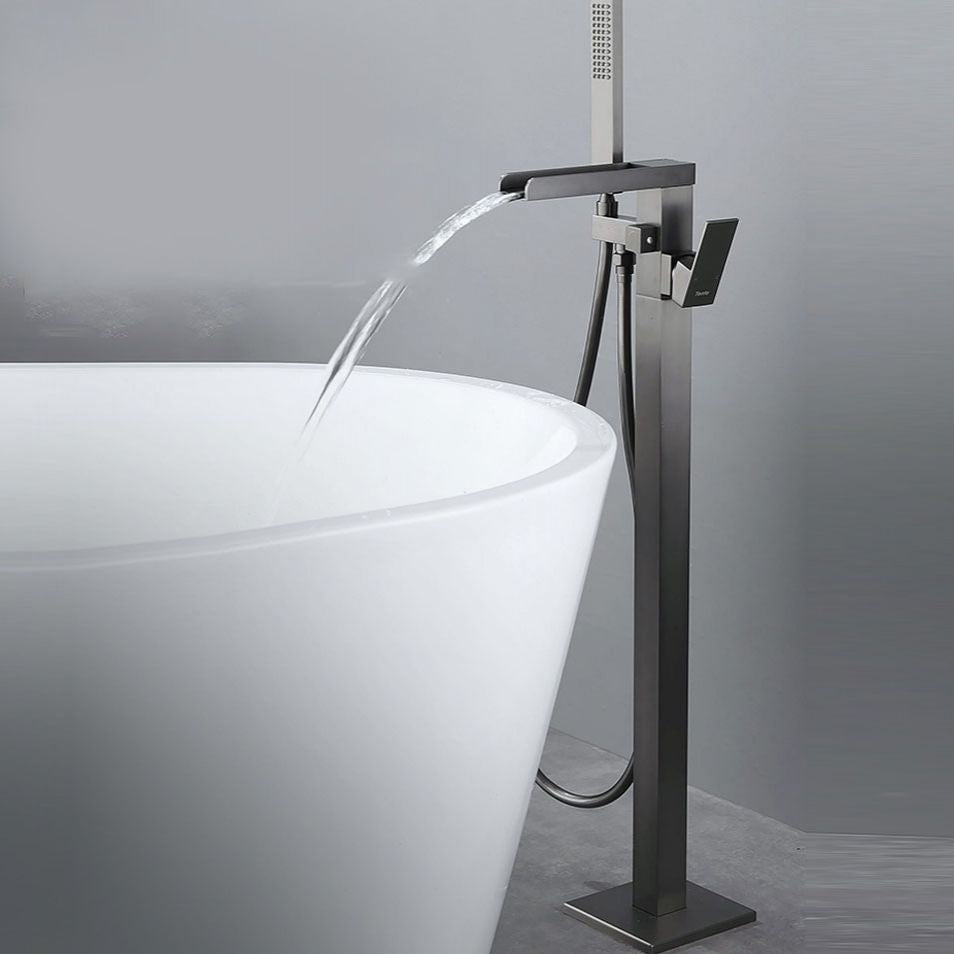 Floor Mounted Metal Freestanding Tub Filler Single Handle Waterfall Freestanding Faucet Clearhalo 'Bathroom Remodel & Bathroom Fixtures' 'Bathtub Faucets' 'bathtub_faucets' 'Home Improvement' 'home_improvement' 'home_improvement_bathtub_faucets' 1200x1200_07222c4c-6741-4576-aa54-5f3fa15a41f1