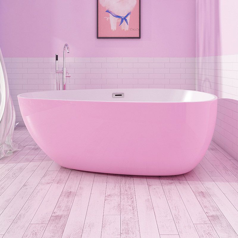 Polished Finish Acrylic Oval Bath Tub Soaking Stand Alone Tub with Drain Clearhalo 'Bathroom Remodel & Bathroom Fixtures' 'Bathtubs' 'Home Improvement' 'home_improvement' 'home_improvement_bathtubs' 'Showers & Bathtubs' 1200x1200_07559b36-9ee4-45a2-a14e-114ed5f59b00