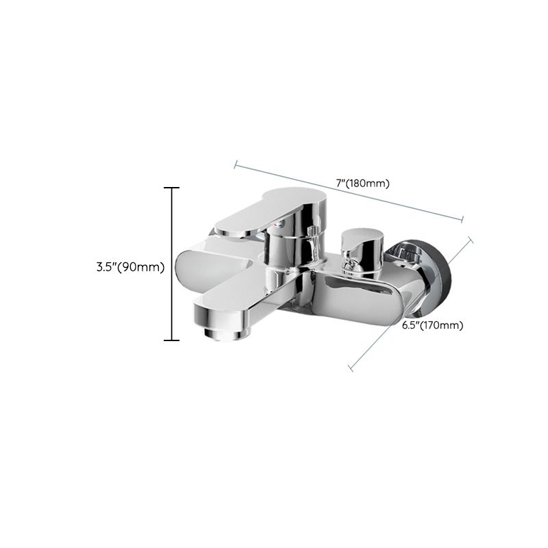 Popular Wall Mount Tub Faucet Fixed Lever Handle Bath Filler Trim Clearhalo 'Bathroom Remodel & Bathroom Fixtures' 'Bathtub Faucets' 'bathtub_faucets' 'Home Improvement' 'home_improvement' 'home_improvement_bathtub_faucets' 1200x1200_07584023-74b8-4698-98ca-50db0525d637