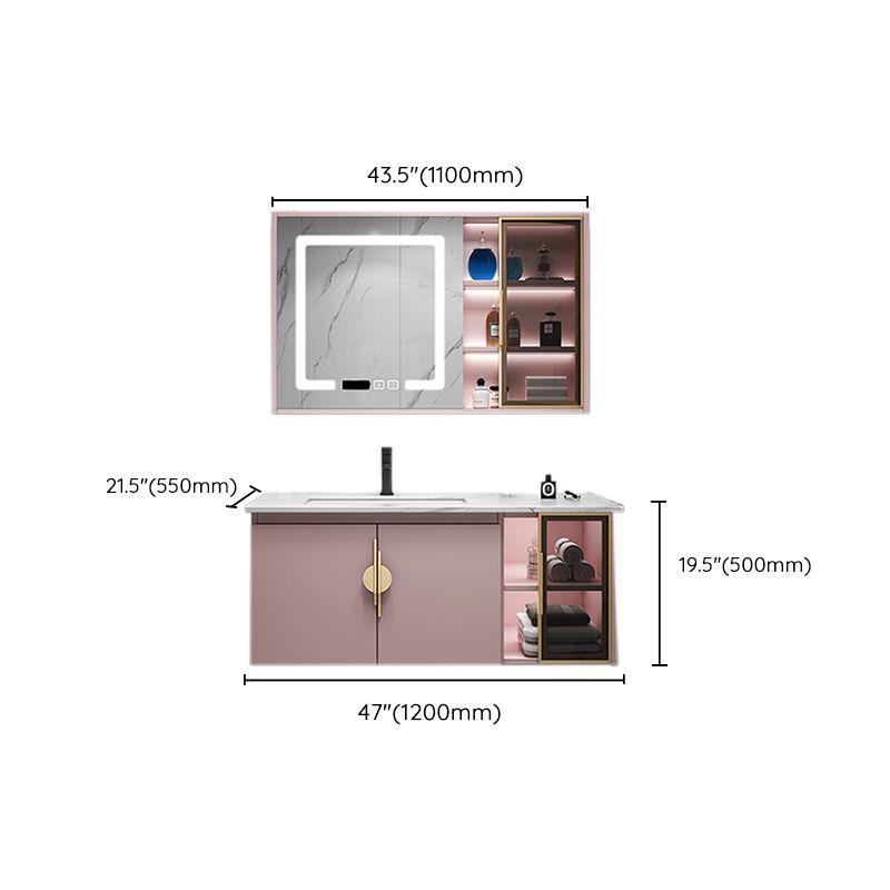 Contemporary Bathroom Vanity Set Wall-Mounted Bathroom Vanity Set Clearhalo 'Bathroom Remodel & Bathroom Fixtures' 'Bathroom Vanities' 'bathroom_vanities' 'Home Improvement' 'home_improvement' 'home_improvement_bathroom_vanities' 1200x1200_0758e64a-0bec-4d0d-adbe-4e59c964b245