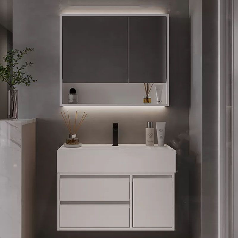 White Modern Rectangular Wall Mounted Standard Bathroom Vanity Set Clearhalo 'Bathroom Remodel & Bathroom Fixtures' 'Bathroom Vanities' 'bathroom_vanities' 'Home Improvement' 'home_improvement' 'home_improvement_bathroom_vanities' 1200x1200_076e131b-c1c3-4e66-8cc5-4bb541b6e67c