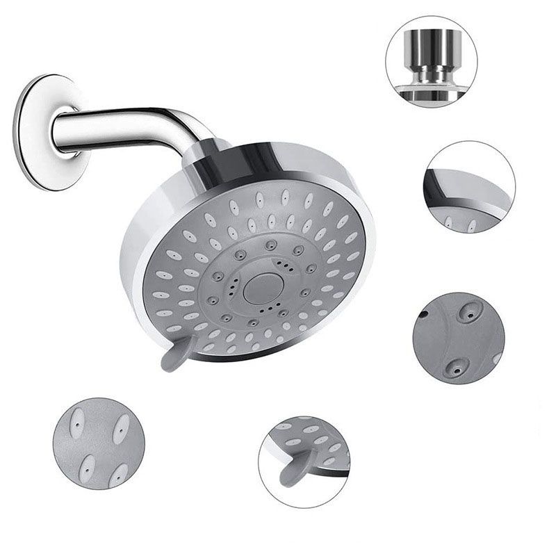 Modern Shower Head Self-Cleaning Standard Round Shower Heads in Silver Clearhalo 'Bathroom Remodel & Bathroom Fixtures' 'Home Improvement' 'home_improvement' 'home_improvement_shower_heads' 'Shower Heads' 'shower_heads' 'Showers & Bathtubs Plumbing' 'Showers & Bathtubs' 1200x1200_078010cf-cda8-4596-8eab-b07c7427c134