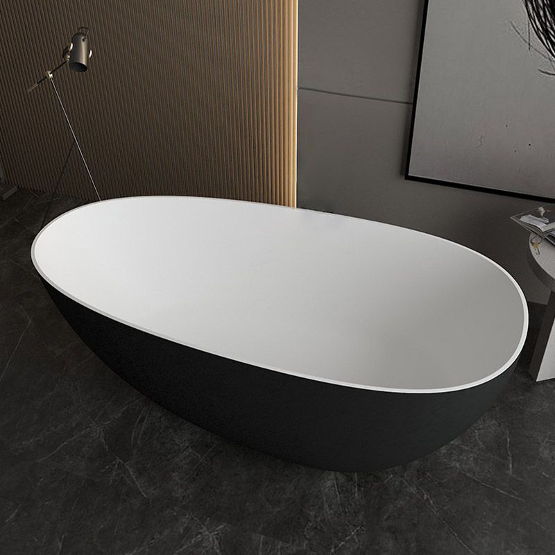 Modern Ellipse Bathtub Stone Freestand Soaking Bathtub with Drain Bath Tub Clearhalo 'Bathroom Remodel & Bathroom Fixtures' 'Bathtubs' 'Home Improvement' 'home_improvement' 'home_improvement_bathtubs' 'Showers & Bathtubs' 1200x1200_0788d18e-68b3-4114-b7ff-36a03709e0b0