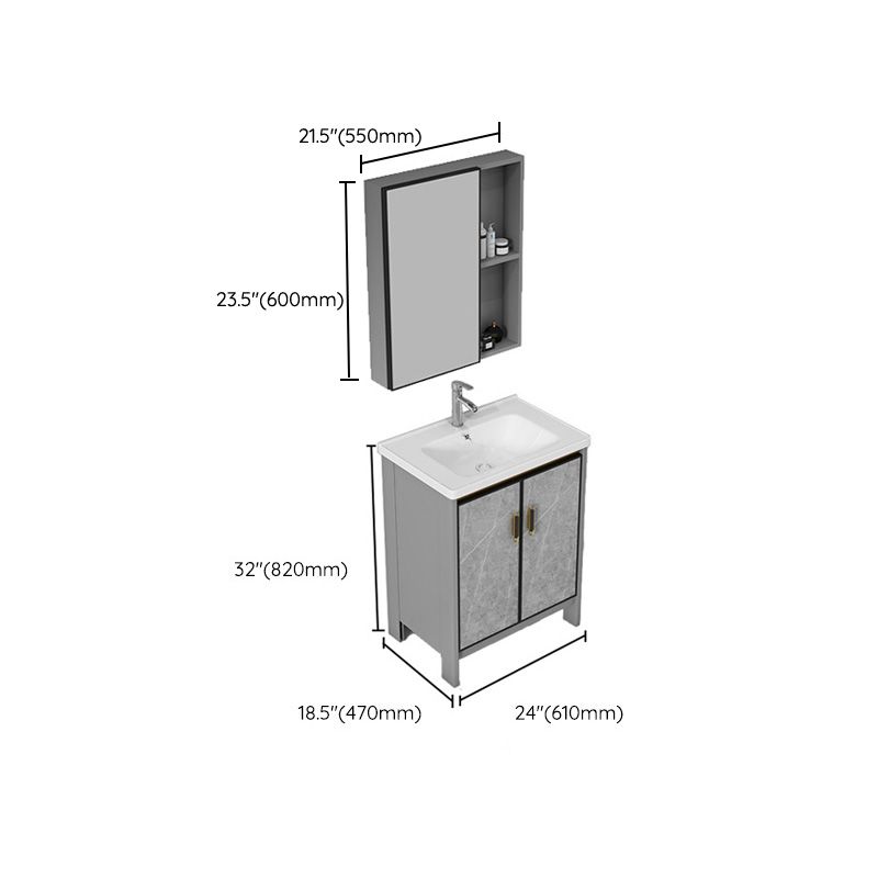 Bathroom Vanity Set Drawer Ceramic Sink Faucet Free Standing Vanity Set with Mirror Clearhalo 'Bathroom Remodel & Bathroom Fixtures' 'Bathroom Vanities' 'bathroom_vanities' 'Home Improvement' 'home_improvement' 'home_improvement_bathroom_vanities' 1200x1200_07b70d34-37b5-43fd-9fb8-11f64be8e842