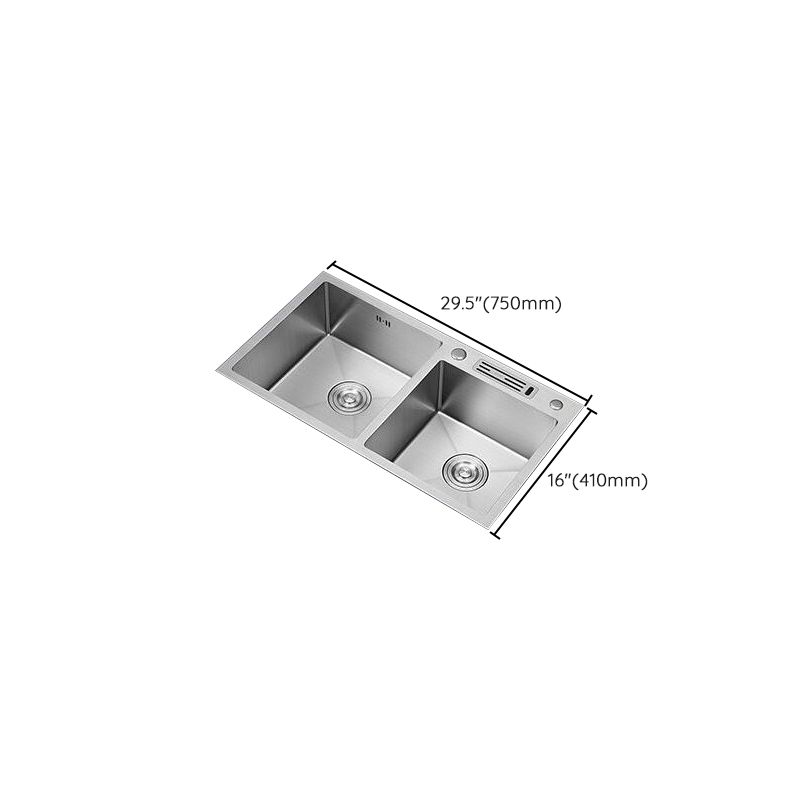 Drop-In Kitchen Sink Stainless Steel Modern Style Rectangle Kitchen Double Sink Clearhalo 'Home Improvement' 'home_improvement' 'home_improvement_kitchen_sinks' 'Kitchen Remodel & Kitchen Fixtures' 'Kitchen Sinks & Faucet Components' 'Kitchen Sinks' 'kitchen_sinks' 1200x1200_07bdc448-8759-4f93-95f2-e9ee0fd2346f