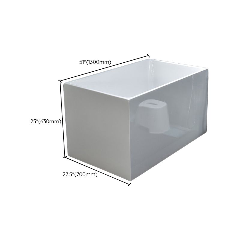 Modern Rectangular Stand Alone Bath Acrylic Soaking White Bathtub Clearhalo 'Bathroom Remodel & Bathroom Fixtures' 'Bathtubs' 'Home Improvement' 'home_improvement' 'home_improvement_bathtubs' 'Showers & Bathtubs' 1200x1200_07c2e7de-ac33-4767-b201-551ac53970ab