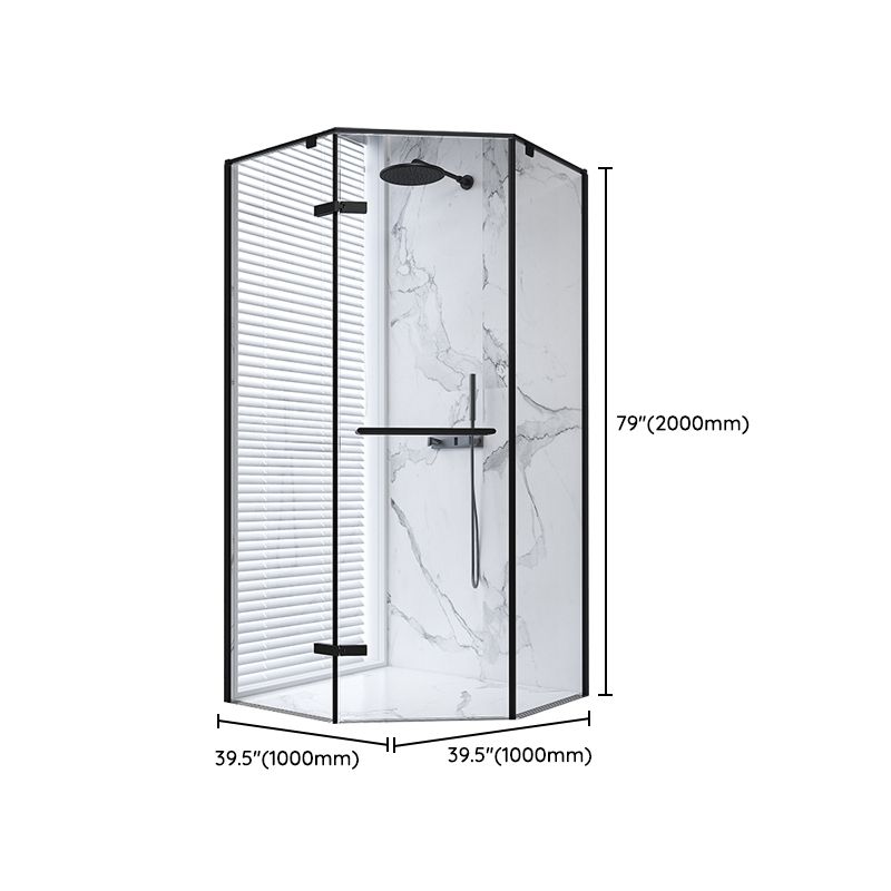 Neo-Angle Shower Enclosure Semi Frameless Door Hinged Shower Room Clearhalo 'Bathroom Remodel & Bathroom Fixtures' 'Home Improvement' 'home_improvement' 'home_improvement_shower_stalls_enclosures' 'Shower Stalls & Enclosures' 'shower_stalls_enclosures' 'Showers & Bathtubs' 1200x1200_07cd2164-e71c-40f9-9c55-080a90317b50