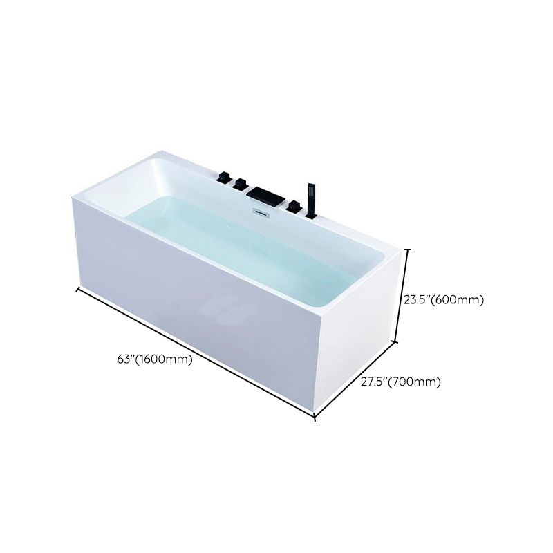 Back to Wall Soaking Bathtub Antique Finish Rectangular Modern Bath Tub Clearhalo 'Bathroom Remodel & Bathroom Fixtures' 'Bathtubs' 'Home Improvement' 'home_improvement' 'home_improvement_bathtubs' 'Showers & Bathtubs' 1200x1200_07ce2fd8-83c2-4255-94ab-c43af3dcd3fd