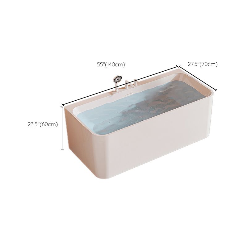 Freestanding Soaking Acrylic Bathtub Modern Rectangle Bathtub in White Clearhalo 'Bathroom Remodel & Bathroom Fixtures' 'Bathtubs' 'Home Improvement' 'home_improvement' 'home_improvement_bathtubs' 'Showers & Bathtubs' 1200x1200_07d25500-a969-4c00-89af-6e9bf601699a