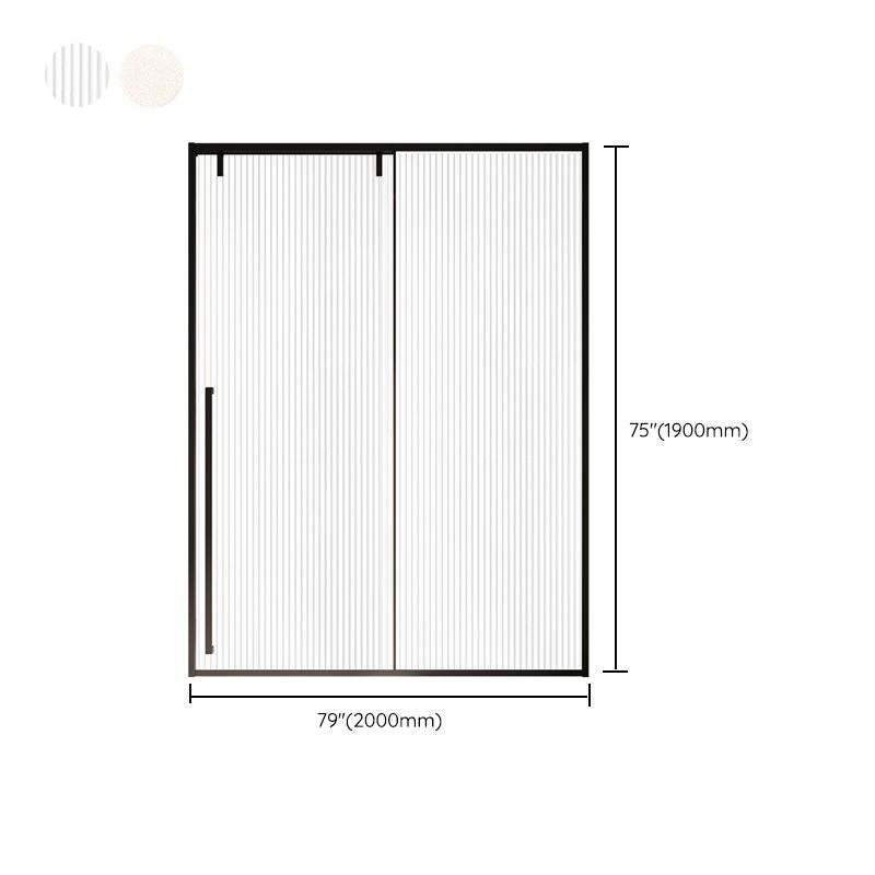 Semi Frameless Stainless Steel Frame Single Sliding Glass Shower Door Clearhalo 'Bathroom Remodel & Bathroom Fixtures' 'Home Improvement' 'home_improvement' 'home_improvement_shower_tub_doors' 'Shower and Tub Doors' 'shower_tub_doors' 'Showers & Bathtubs' 1200x1200_0805fc3f-6710-483a-8c4d-43d95aa61ea2