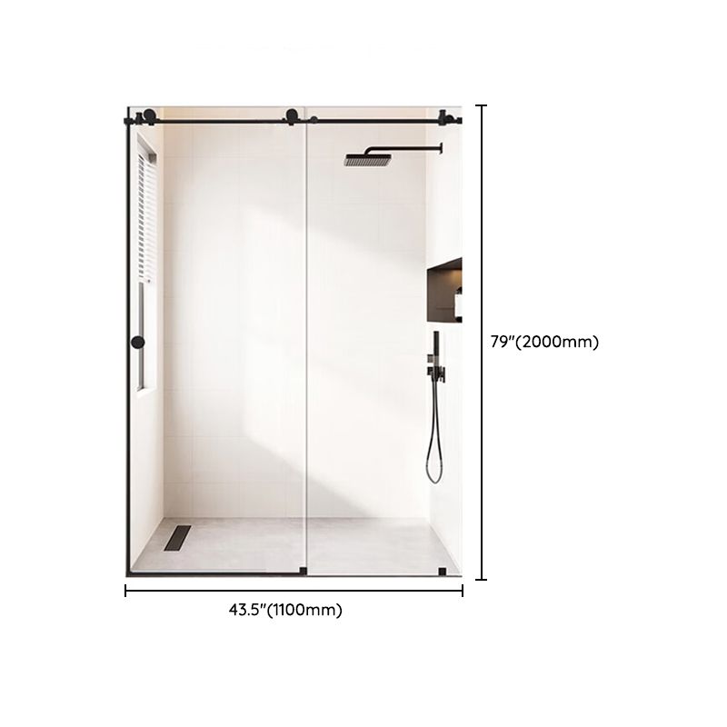 Transparent Pivot Shower Bath Door Tempered Semi-Frameless Shower Doors Clearhalo 'Bathroom Remodel & Bathroom Fixtures' 'Home Improvement' 'home_improvement' 'home_improvement_shower_tub_doors' 'Shower and Tub Doors' 'shower_tub_doors' 'Showers & Bathtubs' 1200x1200_080ea8a0-5060-41d7-b831-0b0a09bb85fd