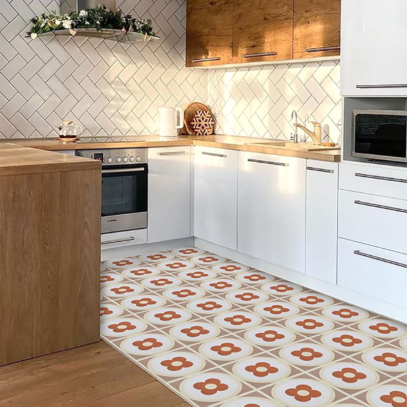 Modern Style Floor Tile Floral Print Square Straight Edge Waterproof Floor Tile Clearhalo 'Floor Tiles & Wall Tiles' 'floor_tiles_wall_tiles' 'Flooring 'Home Improvement' 'home_improvement' 'home_improvement_floor_tiles_wall_tiles' Walls and Ceiling' 1200x1200_08179685-e039-4fbe-b41d-b1c28d389754