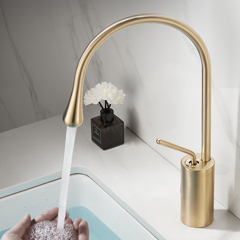 Luxury Circular Bathroom Sink Faucet with 1-Handle Brass Lavatory Faucet Clearhalo 'Accueil' 'Amélioration Domiciliaire' 'bathroom_sink_faucets' 'Ensembles de Lavabo & de Robinet de Toilette' 'home_improvement' 'home_improvement_bathroom_sink_faucets' 'Robinet de Lavabo de Salle de Bain' 'Rénovation et Équipement de Salle de Bain' 1200x1200_0842a30b-7539-48d9-9ed5-635ded2acd56