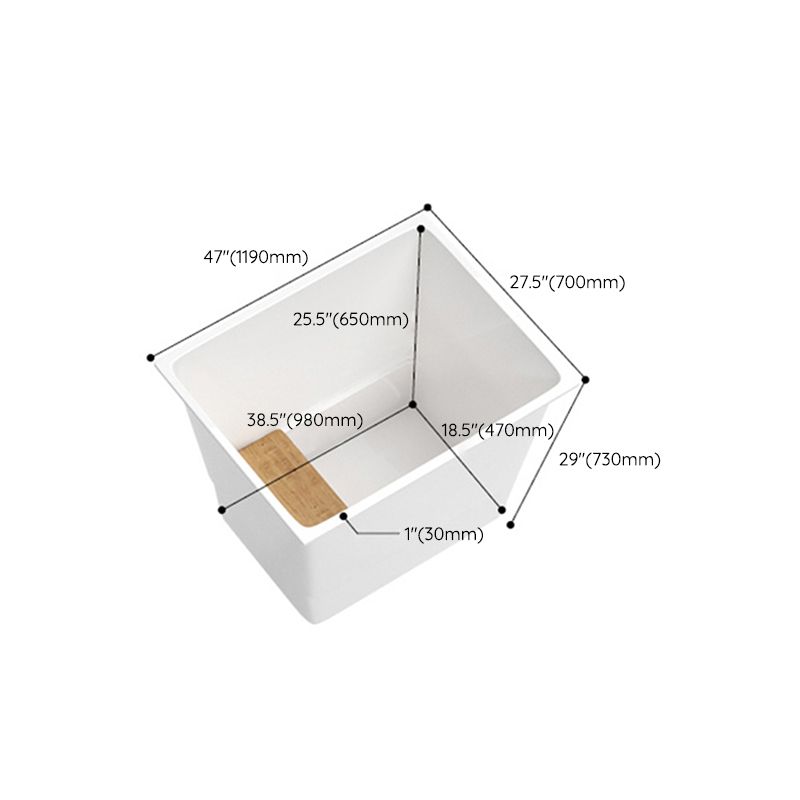 Modern White Acrylic Embedded Bathtub with Drain Bath Tub and Solid Wood Base Plate Clearhalo 'Bathroom Remodel & Bathroom Fixtures' 'Bathtubs' 'Home Improvement' 'home_improvement' 'home_improvement_bathtubs' 'Showers & Bathtubs' 1200x1200_08a276d4-a897-4c71-a622-96baab0aca75