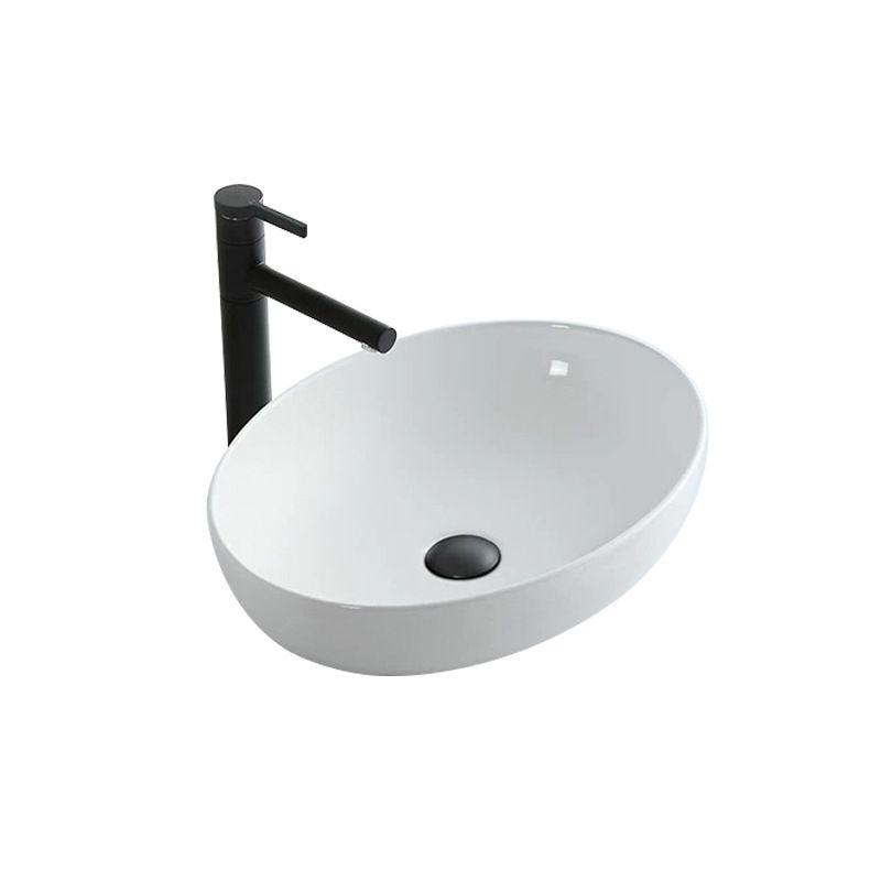 Modern Vessel Bathroom Sink Oval Porcelain with Pop-Up Drain Vessel Clearhalo 'Bathroom Remodel & Bathroom Fixtures' 'Bathroom Sinks & Faucet Components' 'Bathroom Sinks' 'bathroom_sink' 'Home Improvement' 'home_improvement' 'home_improvement_bathroom_sink' 1200x1200_08b8d732-2fb2-485f-979b-f239125d7be9