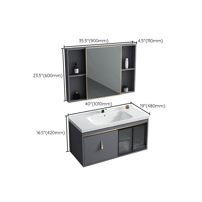 Contemporary Gray Vanity Sink Wall Mounted Bathroom Vanity Cabinet Clearhalo 'Bathroom Remodel & Bathroom Fixtures' 'Bathroom Vanities' 'bathroom_vanities' 'Home Improvement' 'home_improvement' 'home_improvement_bathroom_vanities' 1200x1200_08c90ab3-ca4b-4ec7-b574-0b8c50726171