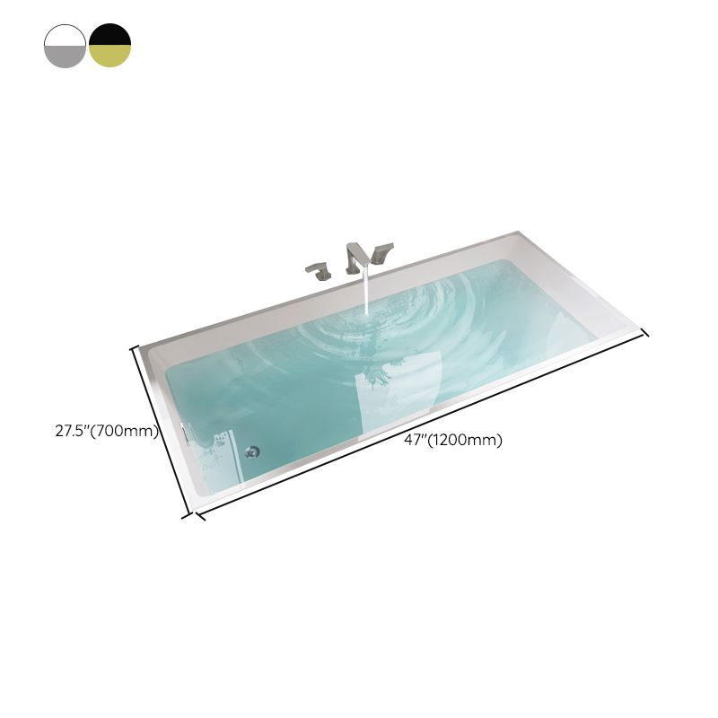 Modern Acrylic Rectangle Embedded with Drain Bath Tub and Overflow Hole Clearhalo 'Bathroom Remodel & Bathroom Fixtures' 'Bathtubs' 'Home Improvement' 'home_improvement' 'home_improvement_bathtubs' 'Showers & Bathtubs' 1200x1200_08ccfd6f-103b-43a9-9172-f73cf729fba8