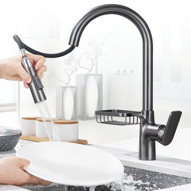 Modern Pot Filler Brass Pulldown Sprayer with Accessories Swivel Spout Kitchen Faucet Clearhalo 'Home Improvement' 'home_improvement' 'home_improvement_kitchen_faucets' 'Kitchen Faucets' 'Kitchen Remodel & Kitchen Fixtures' 'Kitchen Sinks & Faucet Components' 'kitchen_faucets' 1200x1200_08df9e19-a737-47f3-80a6-f09b9706022e