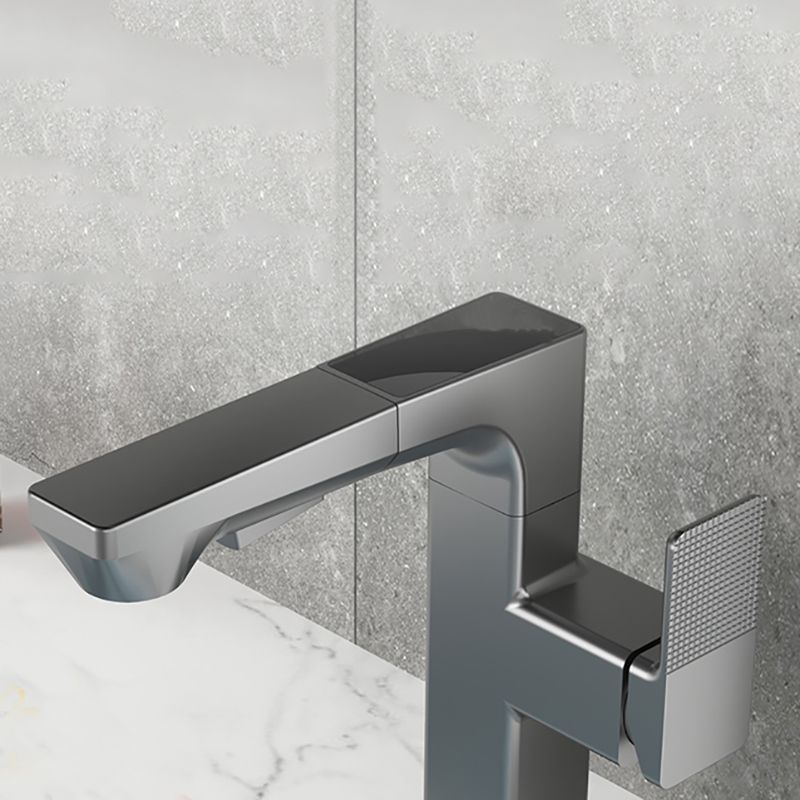 Modern Lever Handles Sink Faucet With Digital Display Square Brass Bathroom Sink Faucet Clearhalo 'Bathroom Remodel & Bathroom Fixtures' 'Bathroom Sink Faucets' 'Bathroom Sinks & Faucet Components' 'bathroom_sink_faucets' 'Home Improvement' 'home_improvement' 'home_improvement_bathroom_sink_faucets' 1200x1200_08f838aa-952a-4f8a-b7f7-2bdd8670526f
