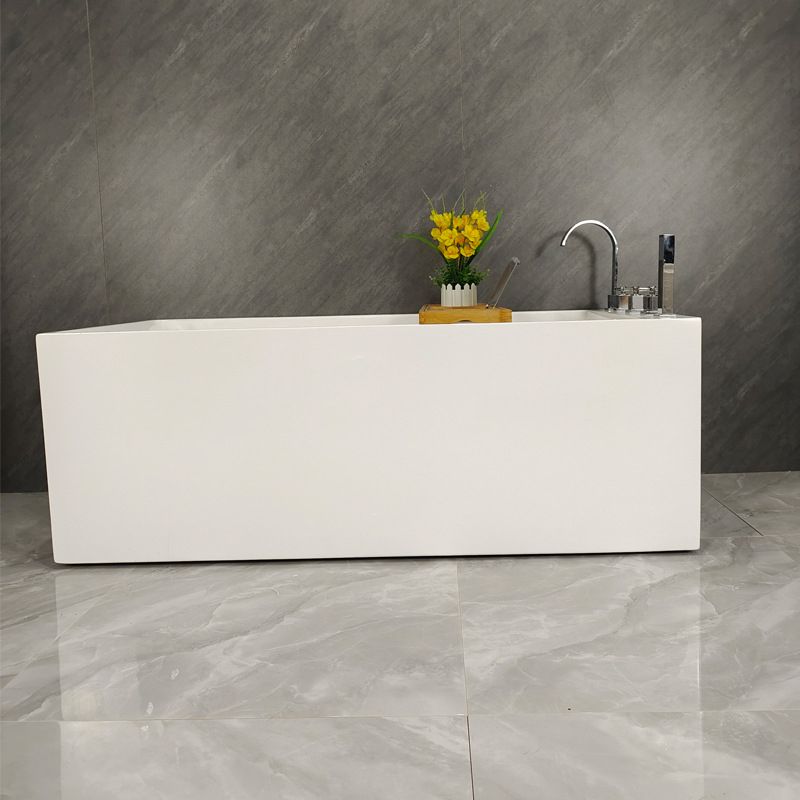 Modern Style Acrylic Rectangular Tub White Bath Tub with Internal Drain Clearhalo 'Bathroom Remodel & Bathroom Fixtures' 'Bathtubs' 'Home Improvement' 'home_improvement' 'home_improvement_bathtubs' 'Showers & Bathtubs' 1200x1200_092afea6-5648-44e0-98c3-e20f89a2c722