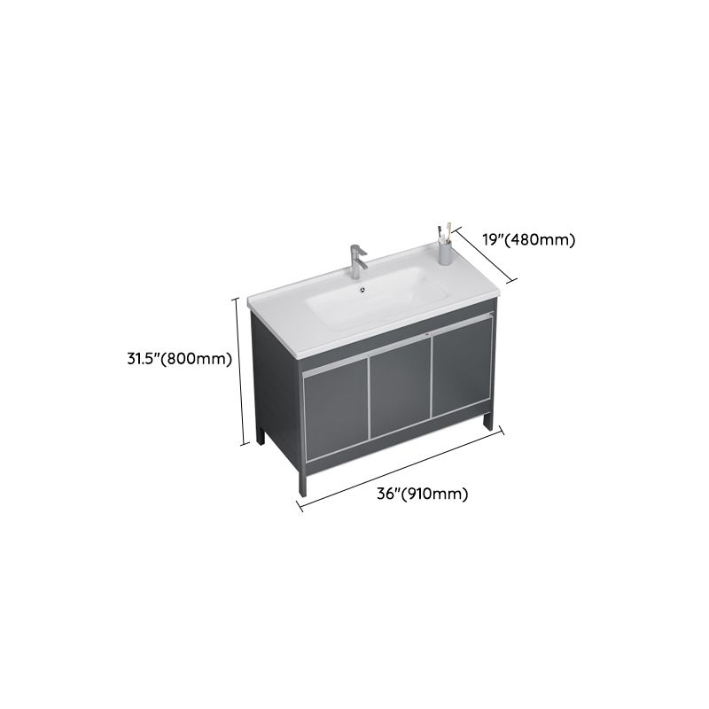 Freestanding Bathroom Vanity Space Aluminum Bathroom Vanity with Sink Clearhalo 'Bathroom Remodel & Bathroom Fixtures' 'Bathroom Vanities' 'bathroom_vanities' 'Home Improvement' 'home_improvement' 'home_improvement_bathroom_vanities' 1200x1200_094e6782-28aa-4eaa-adf9-491573d70bf7