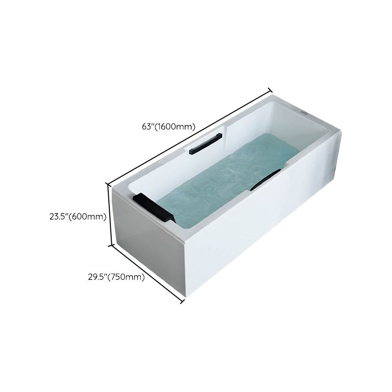 Freestanding Acrylic Bathtub Rectangular Modern Soaking Bath Clearhalo 'Bathroom Remodel & Bathroom Fixtures' 'Bathtubs' 'Home Improvement' 'home_improvement' 'home_improvement_bathtubs' 'Showers & Bathtubs' 1200x1200_09544888-da8d-4251-a2e3-a7df356d3b6c