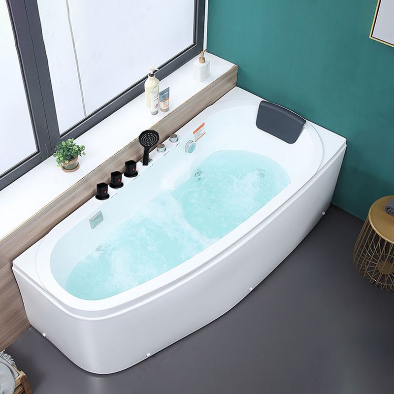 Corner Acrylic Bathroom Bath Tub Modern Back to Wall Soaking Tub Clearhalo 'Bathroom Remodel & Bathroom Fixtures' 'Bathtubs' 'Home Improvement' 'home_improvement' 'home_improvement_bathtubs' 'Showers & Bathtubs' 1200x1200_095d2e4f-bfca-438d-bb05-36514e44957e