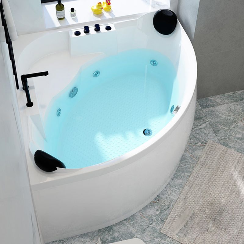 Contemporary Corner Acrylic Bathtub Soaking/Whirlpool Bathtub with Seat Clearhalo 'Bathroom Remodel & Bathroom Fixtures' 'Bathtubs' 'Home Improvement' 'home_improvement' 'home_improvement_bathtubs' 'Showers & Bathtubs' 1200x1200_096d8966-c0c8-4d9b-87af-71393ce96210