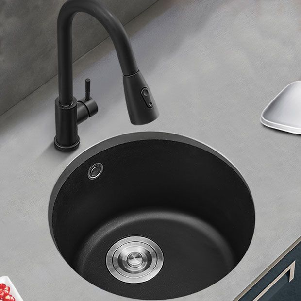 Contemporary Style Kitchen Sink Quartz Single Bowl Kitchen Sink with Basket Strainer Clearhalo 'Home Improvement' 'home_improvement' 'home_improvement_kitchen_sinks' 'Kitchen Remodel & Kitchen Fixtures' 'Kitchen Sinks & Faucet Components' 'Kitchen Sinks' 'kitchen_sinks' 1200x1200_0974e76c-c91c-4079-ba41-e0b0e6bb328d