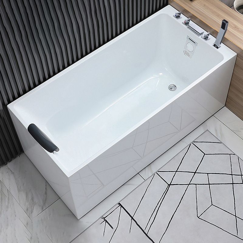 Acrylic Soaking Tub with Left Drain in White Rectangle Freestanding Bathtub Clearhalo 'Bathroom Remodel & Bathroom Fixtures' 'Bathtubs' 'Home Improvement' 'home_improvement' 'home_improvement_bathtubs' 'Showers & Bathtubs' 1200x1200_09767eb9-6f14-4e8e-9ff1-1f1d6f0512ea