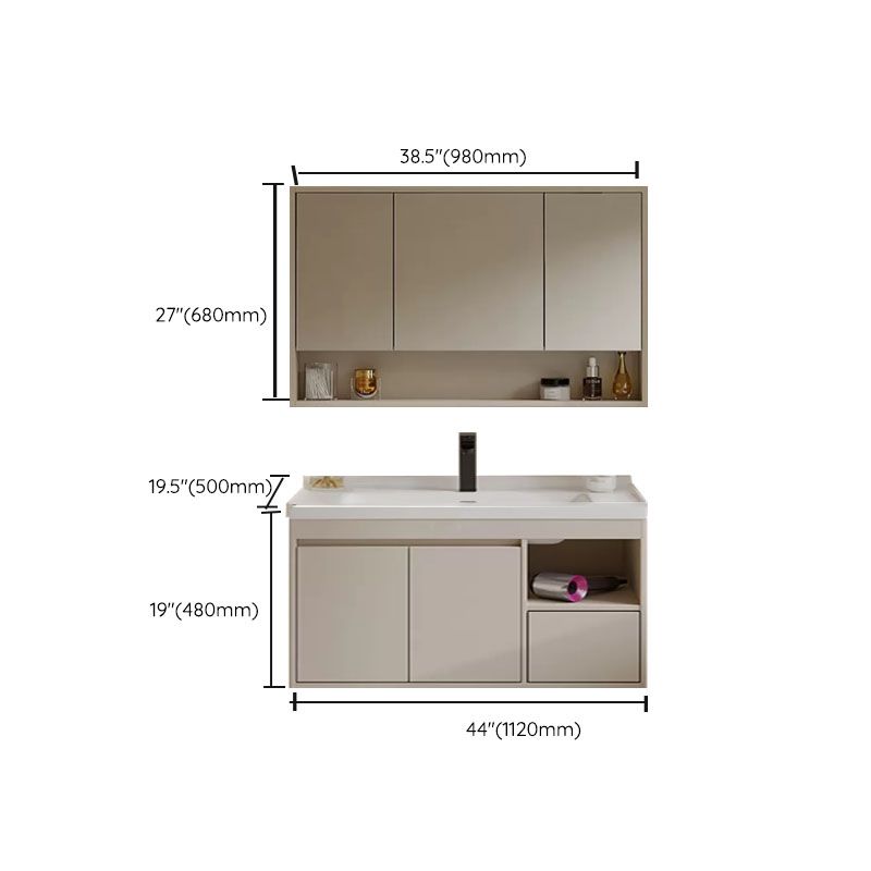 White Modern Rectangular Wall Mounted Standard Bathroom Sink Vanity Clearhalo 'Bathroom Remodel & Bathroom Fixtures' 'Bathroom Vanities' 'bathroom_vanities' 'Home Improvement' 'home_improvement' 'home_improvement_bathroom_vanities' 1200x1200_0976974e-9dcd-4c0f-a848-a9878a3b9f9f