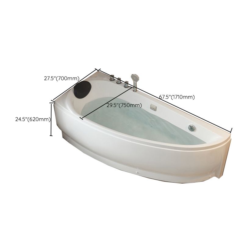 Modern Acrylic Corner Bathtub Soaking/Whirlpool Back to Wall Bathtub Clearhalo 'Bathroom Remodel & Bathroom Fixtures' 'Bathtubs' 'Home Improvement' 'home_improvement' 'home_improvement_bathtubs' 'Showers & Bathtubs' 1200x1200_097b6778-13f2-45ad-8881-6bc5df2c681f