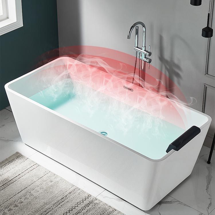 Modern Acrylic Home Bathtub Rectangular Freestanding Bath Tub in White Clearhalo 'Bathroom Remodel & Bathroom Fixtures' 'Bathtubs' 'Home Improvement' 'home_improvement' 'home_improvement_bathtubs' 'Showers & Bathtubs' 1200x1200_09800858-7917-483b-a8b8-5fc0abd59613