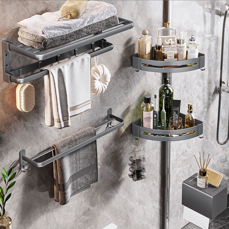 Modern Bathroom Accessories Hardware Set Grey Towel Bar Bath Shelf Bath Hardware Set Clearhalo 'Bathroom Hardware Sets' 'Bathroom Hardware' 'Bathroom Remodel & Bathroom Fixtures' 'bathroom_hardware_sets' 'Home Improvement' 'home_improvement' 'home_improvement_bathroom_hardware_sets' 1200x1200_0991c037-0444-4139-a90a-78db4474f217